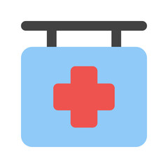 hospital sign flat icon