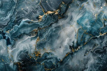 Abstract Blue and Gold Marble Texture