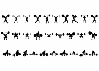 silhouette or illustration of a person lifting weights