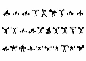 Naklejka premium silhouette or illustration of a person lifting weights