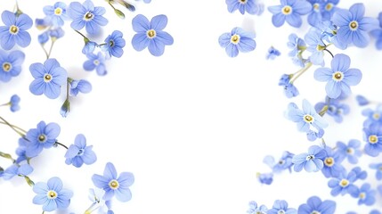 Elegant Wedding Invitation Featuring Forget-Me-Nots, with a Dedicated Space for Text. 