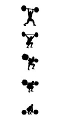 silhouette or illustration of a person lifting weights