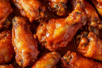 Close-up of Glazed Chicken Wings.