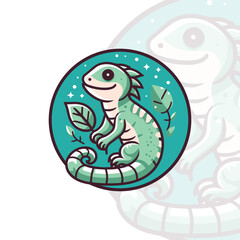 Iguana Simple Flat Logo Design