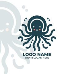 Simple Octopus Logo Flat Design