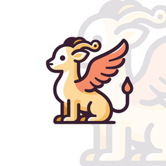 Simple Flat design chimera logo