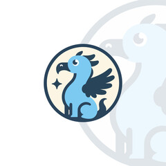Simple unicorn logo vector design