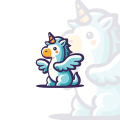 Simple unicorn logo vector design