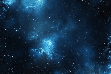 Cosmic Sky with Bright Stars and Nebulae.