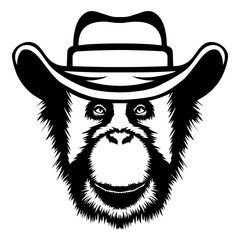 Orangutan In Cowboy Hat © VektorzDesign