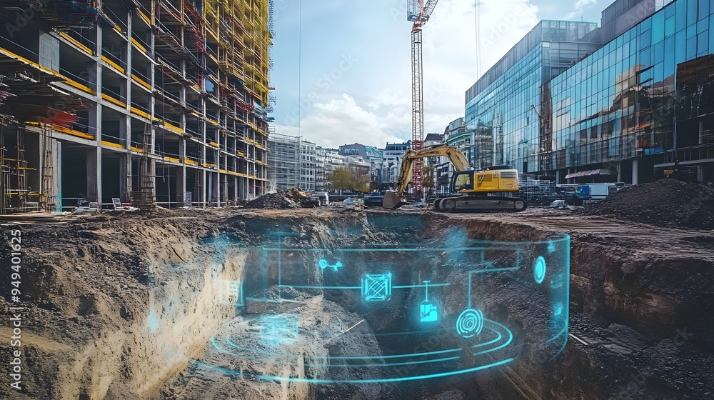 Poster iot powered excavation and foundation management for towering architectural developments leveraging 