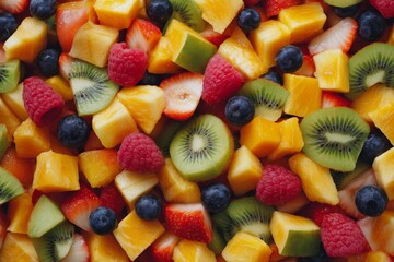 Close-Up of a Colorful Fruit Salad.
