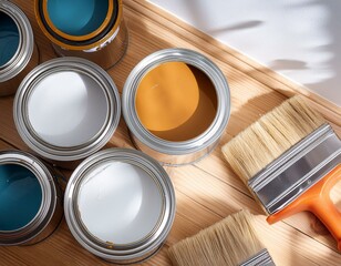 カラフルなペンキ缶