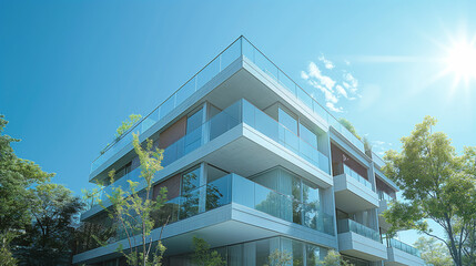 Obraz premium 集合住宅マンションの不動産イメージ「AI生成画像」