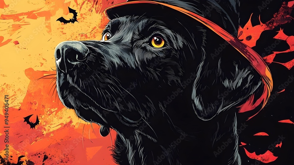 Wall mural dog hallowen