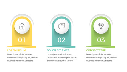 Infographic template with three options or steps with place for icons and text, vector eps10 illustration