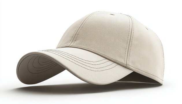 A floating baseball cap with the brim slightly til  875 cap, hat, baseball, clothing, object, fashion, sport, head, headwear, blank, textile, cotton, style, cloth, clothes, accessory, uniform, isolate