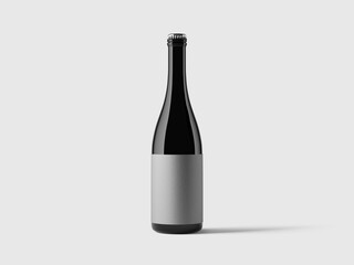 White Blank Reusable Glass Bottle Mockup 3D