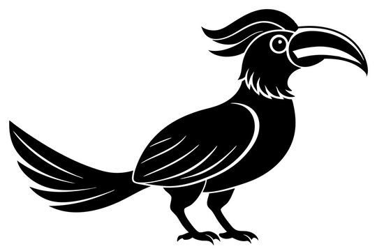 recommend clip art: Silhouette of a Rhinoceros Hornbill, Wildlife Illustration, Vector Clipart