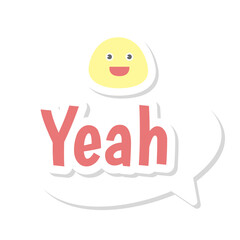 Yeah Short Phrase Sticker Design
