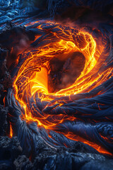 Captivating vortex of magma and fiery illumination in dynamic elemental spectacle