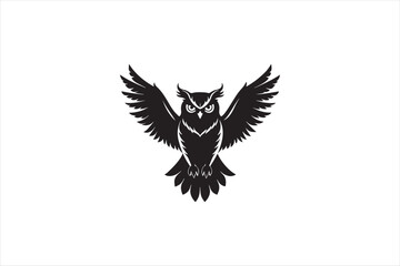 Obraz premium Horned Owl silhouette vector illustration