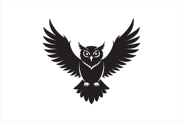 Horned Owl silhouette vector illustration