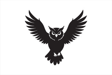 Obraz premium Horned Owl silhouette vector illustration