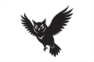 Obraz premium Horned Owl silhouette vector illustration