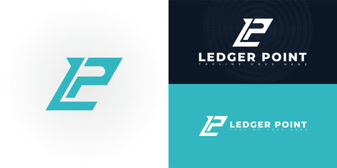 Modern vector initial letter LP or PL in blue color isolated on multiple background colors. The logo is suitable for payment service logo design inspiration templates.