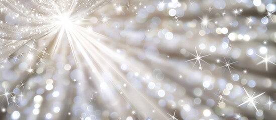 Luminous pearl white with silver starburst, clean and bright New Year design