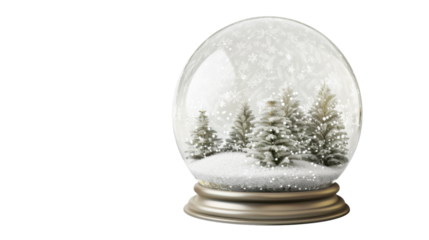 Snow globe decorative Christmas isolated on white background
