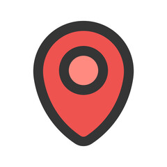 Fototapeta premium location outline fill icon