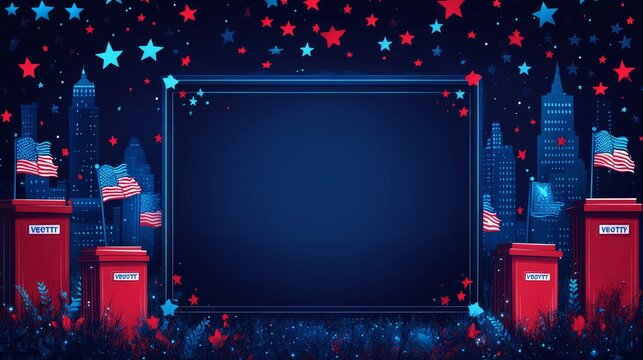 Election Day style wallpaper dark blue background   252 technology, computer, frame, digital, business, design, light, screen, illustration, card, christmas, data, vector, communication, display, blue