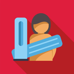 Patient undergoing radiation therapy for cancer treatment in oncology department