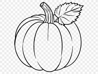 Outline pumpkin hand draw with brush style isolated on png or transparent texture,Halloween party background ,element template for poster, brochures, online advertising, vector illustration