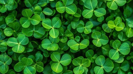 Green Clover Field. A field of fresh green clover leaves.