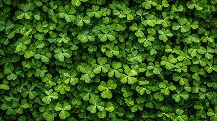 Green Clover Field. A field of fresh green clover leaves.