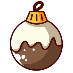 Christmas Brown Ball Ornament SVG PNG. Christmas ornament hanging decoration.