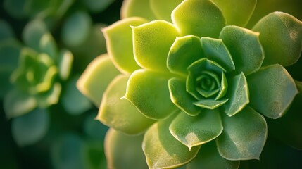 Green Succulent Close-Up Wallpaper.