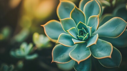 Green Succulent Close-Up Wallpaper.