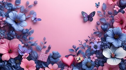 Mothers Day style wallpaper soft pink background w  141 frame, flower, floral, pink, flowers, heart, card, illustration, vector, decoration, love, border, design, spring, art, pattern, nature, valenti