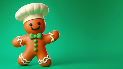 Fototapeta premium 3D cute christmas gingerbread man