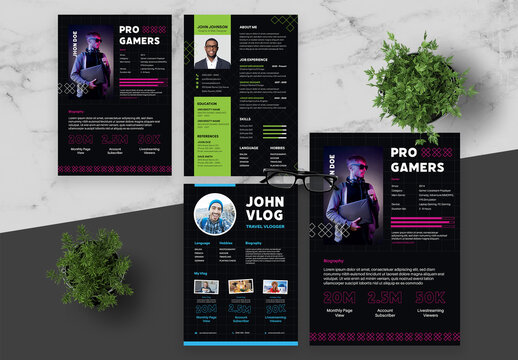 Purple And Black Resume