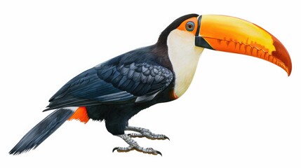 Black and Orange Toucan on Branch