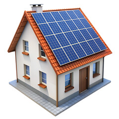 House with solar panel on roof