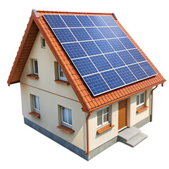 Fototapeta premium House with solar panel on roof