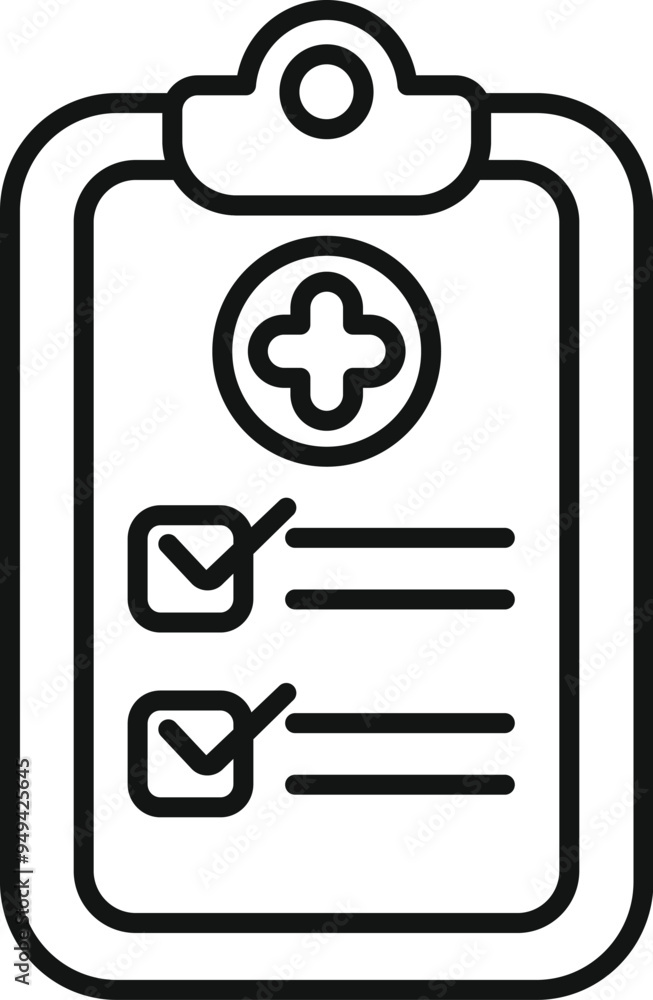 Canvas Prints Simple vector of a medical clipboard showing a completed checkup list