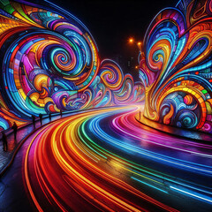 colorful light painting for wallpaper or background, create with AI Generate