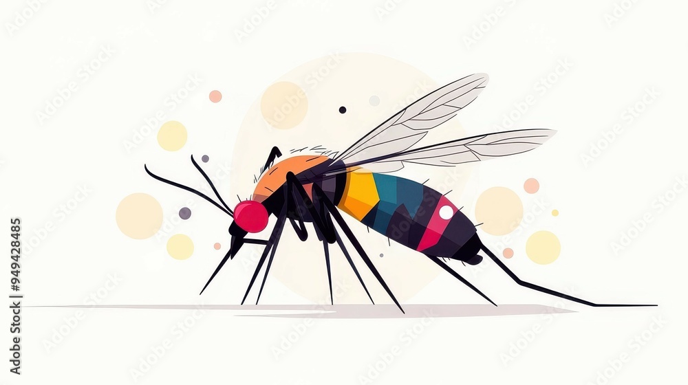 Canvas Prints bright and playful d cartoon illustration of aedes aegypti, showcasing smooth textures for a modern,